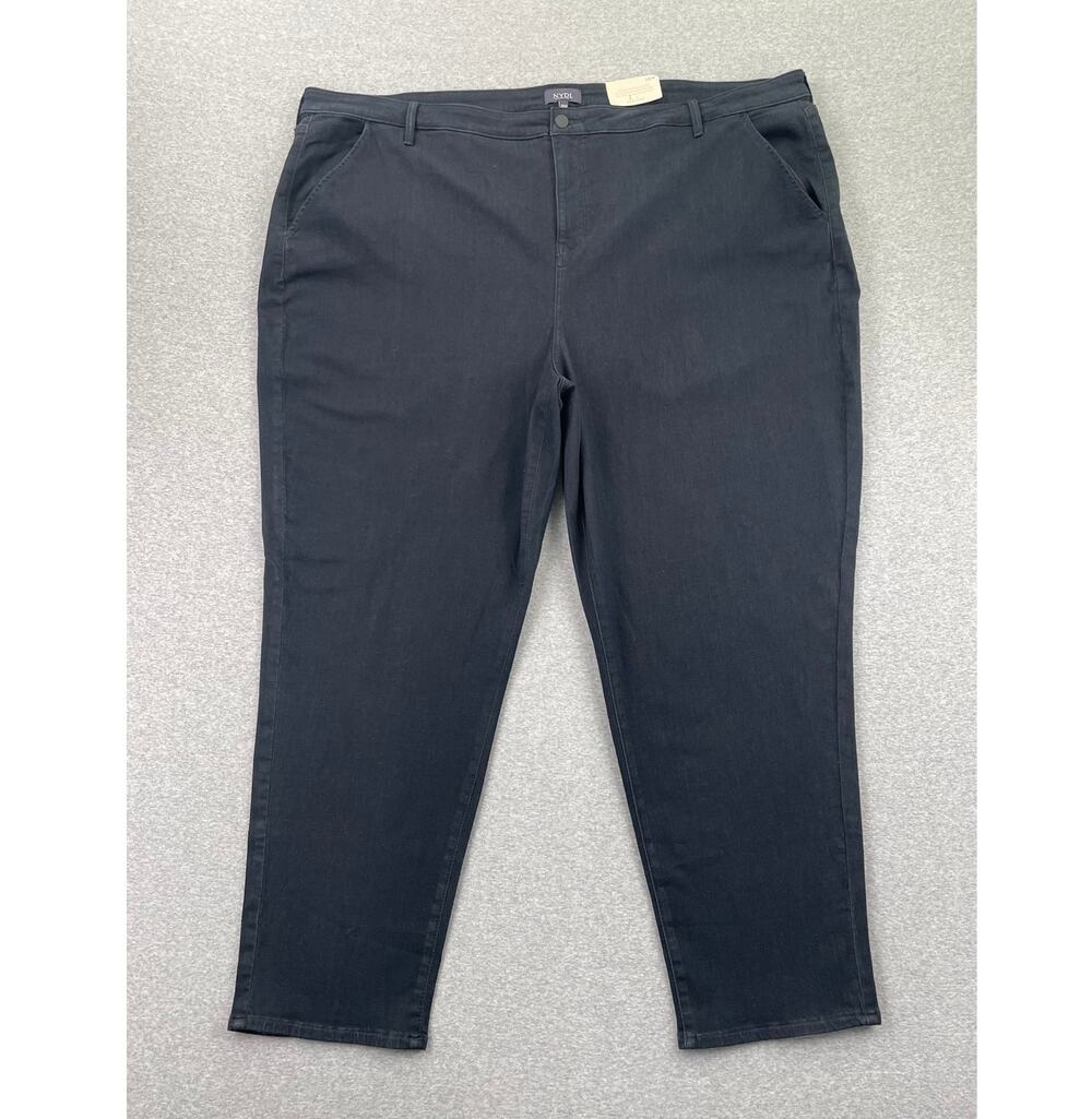NYDJ Jeans Plus Size 28W Black Relaxed Tapered Lightweight Stretch Denim